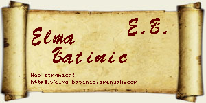Elma Batinić vizit kartica